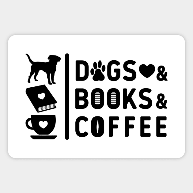 Dogs books coffee Magnet by Cute Tees Kawaii